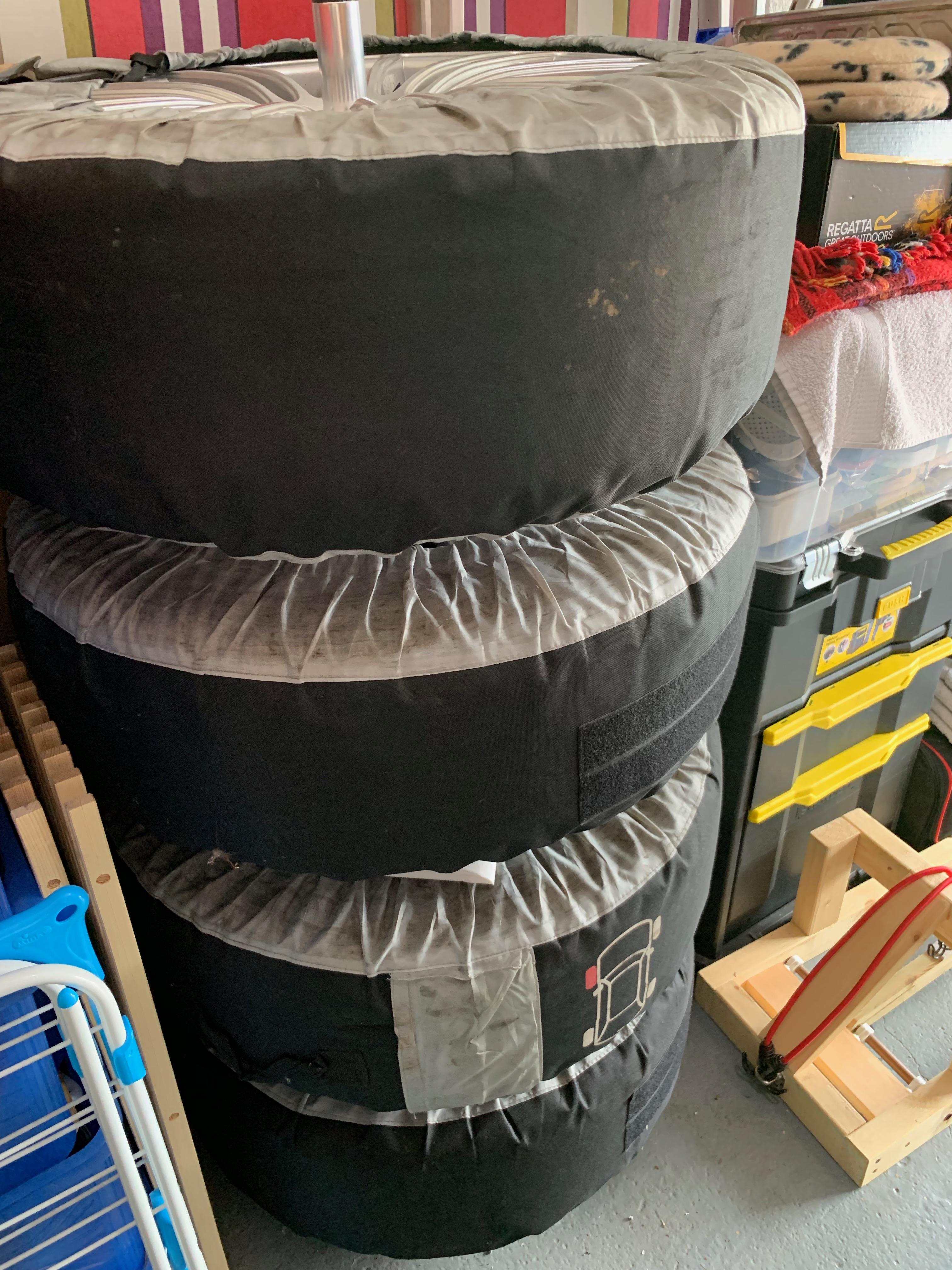 SOLD - Winter Wheels complete with TPMS valves, covers and stand etc